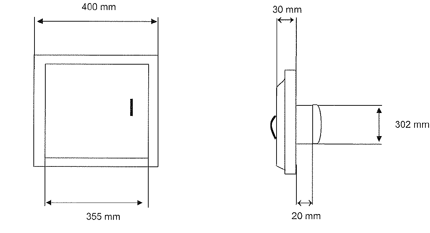 Einwurftür Ø 300 mm, Chromstahl gebürstet