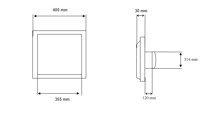 Einwurftür Ø 315 mm, Stahl weiss